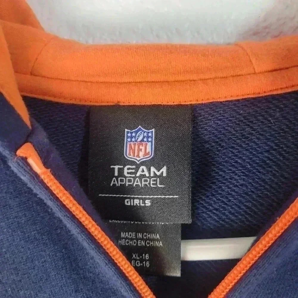 Youth Girls Team Apparel NFL Denver Broncos Full Zip Hoodie Sz XL - Picture 3 of 7